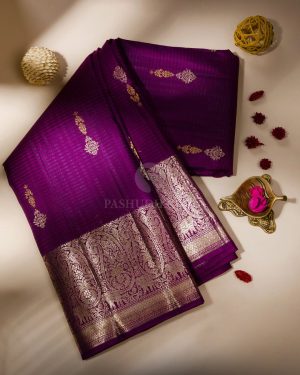 Purple big border saree