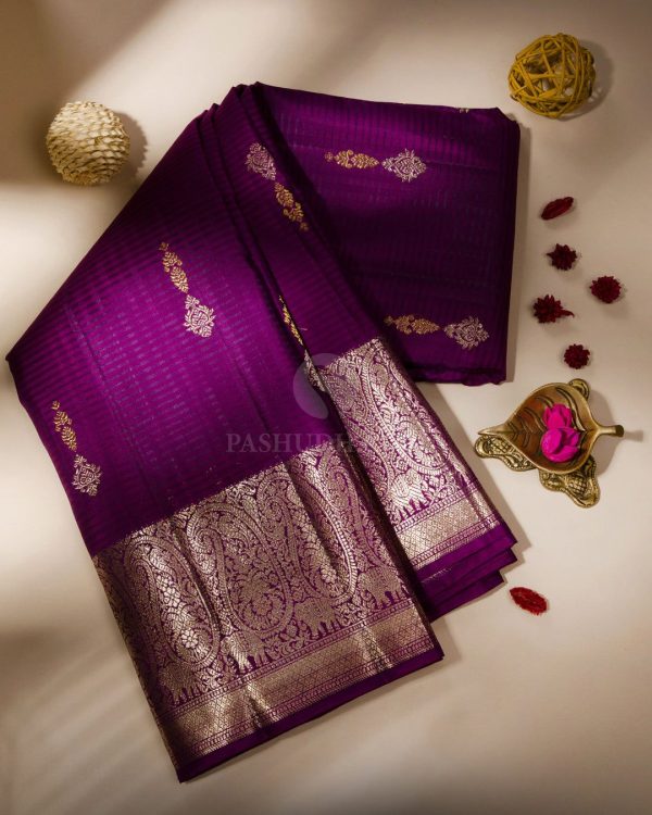 Purple big border saree