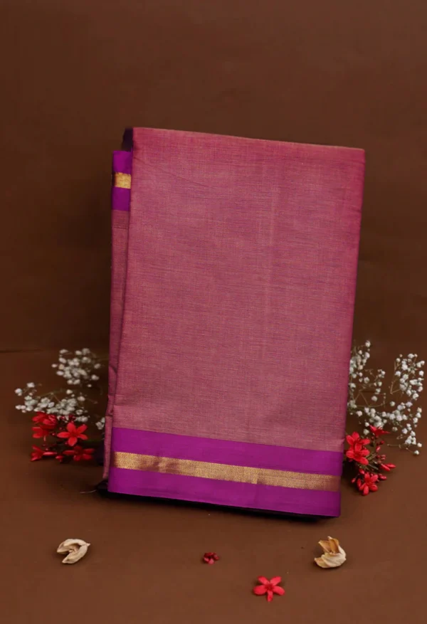 Blush Pink Pure Pavani Handcrafted Kanchi Cotton Saree